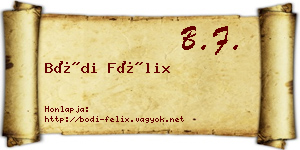 Bódi Félix névjegykártya