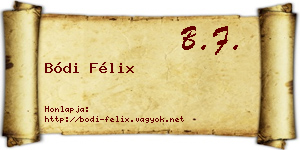 Bódi Félix névjegykártya